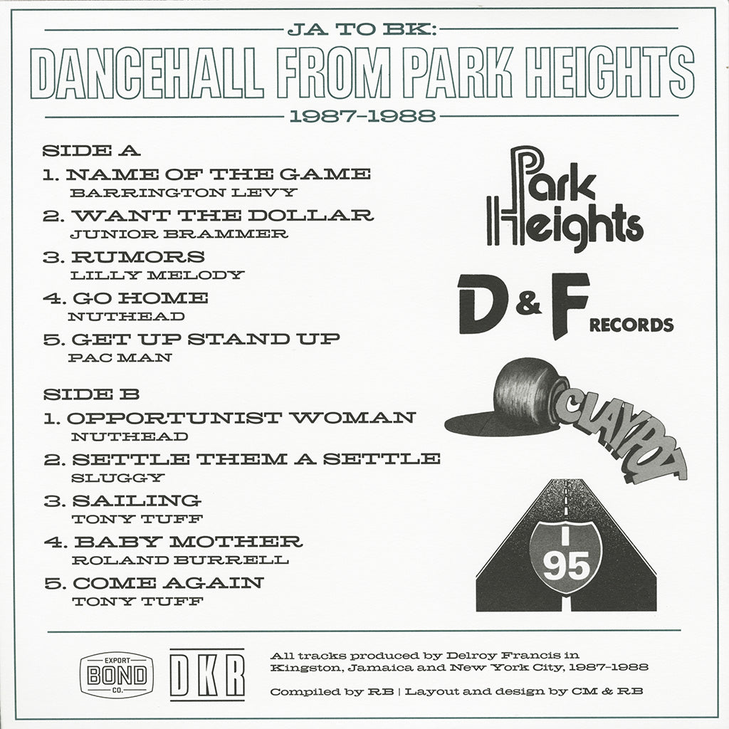 JA To BK: Dancehall from Park Heights 1987-1988 (LP)