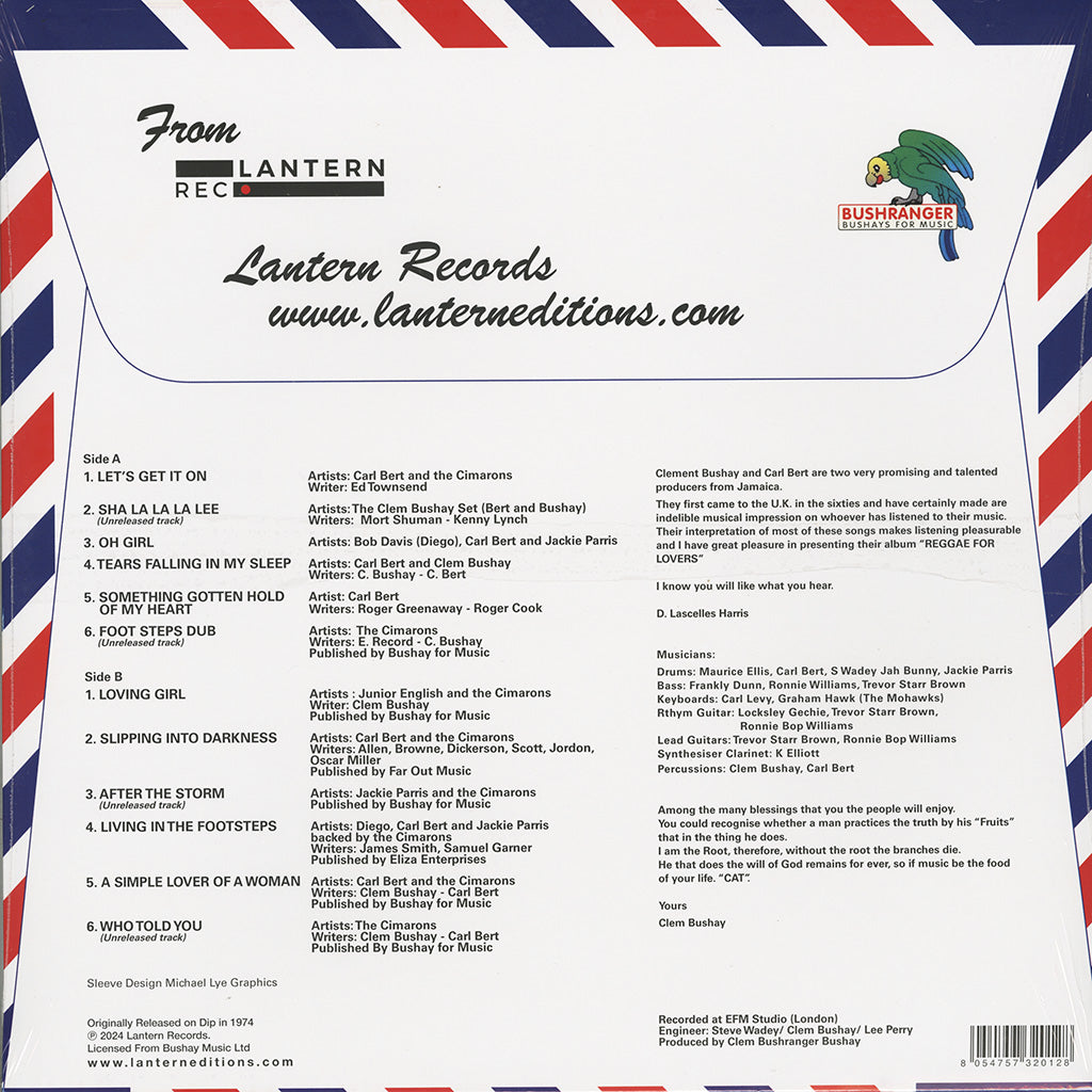 Bushay & Bert: Reggae For Lovers (LP)