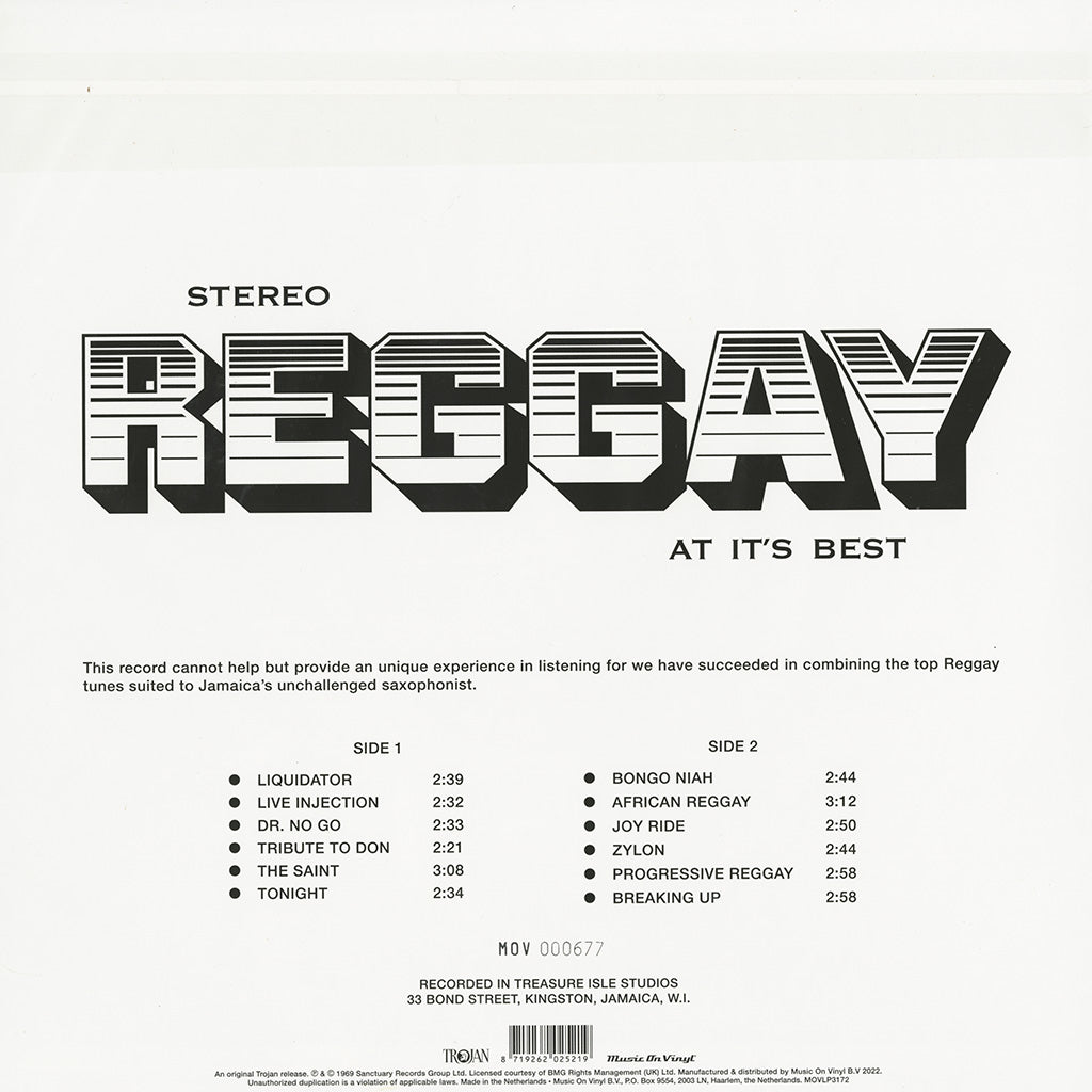 Reggay At It's Best (Numbered Color Vinyl 180g LP)