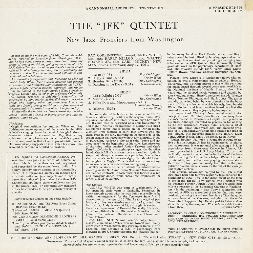 New Jazz Frontiers From Washington (Original LP)