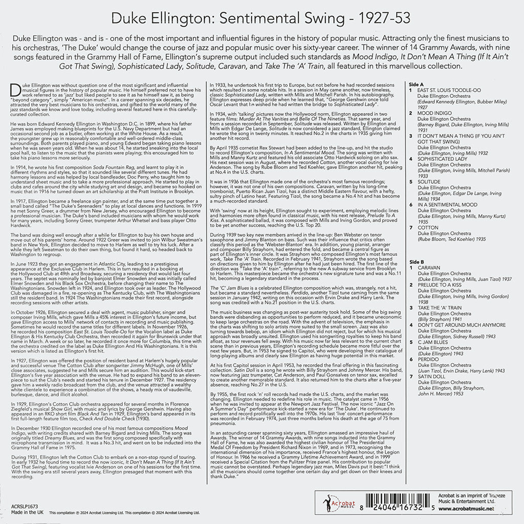 Sentiantal Duke Ellington: Sentimental Swing 1927-1953 (LP)