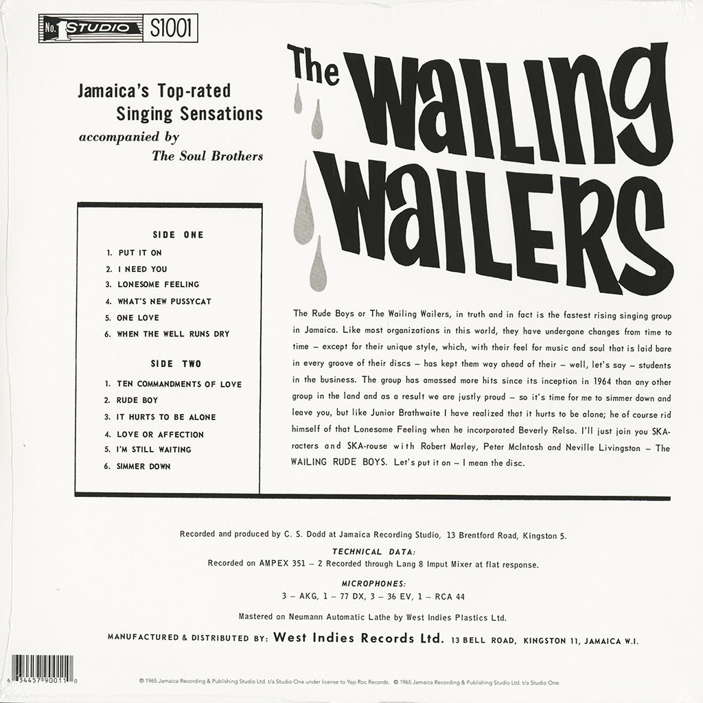 Bob Marley & The Wailers: The Wailing Wailers (LP)